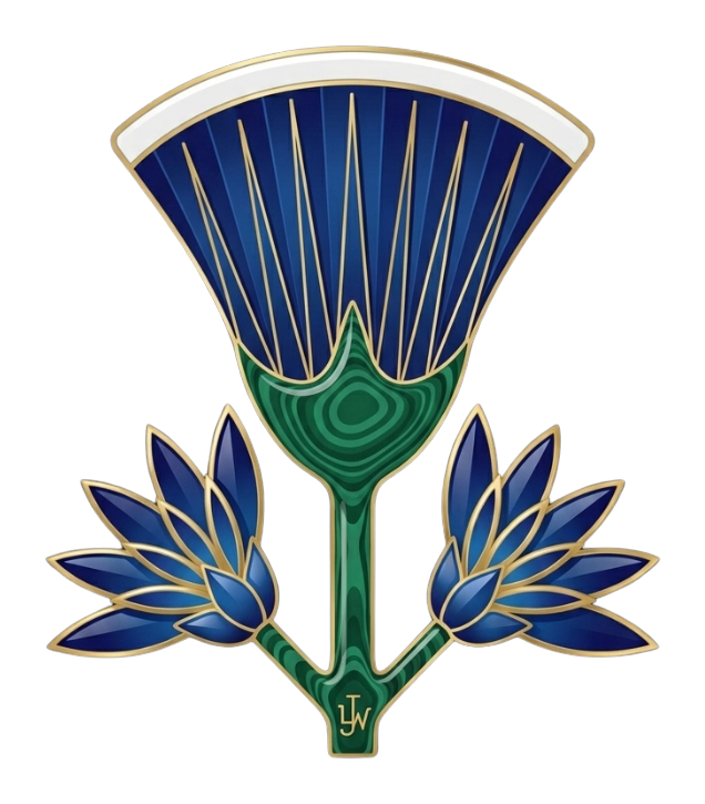 Ressemblance emblem — art-déco thistle